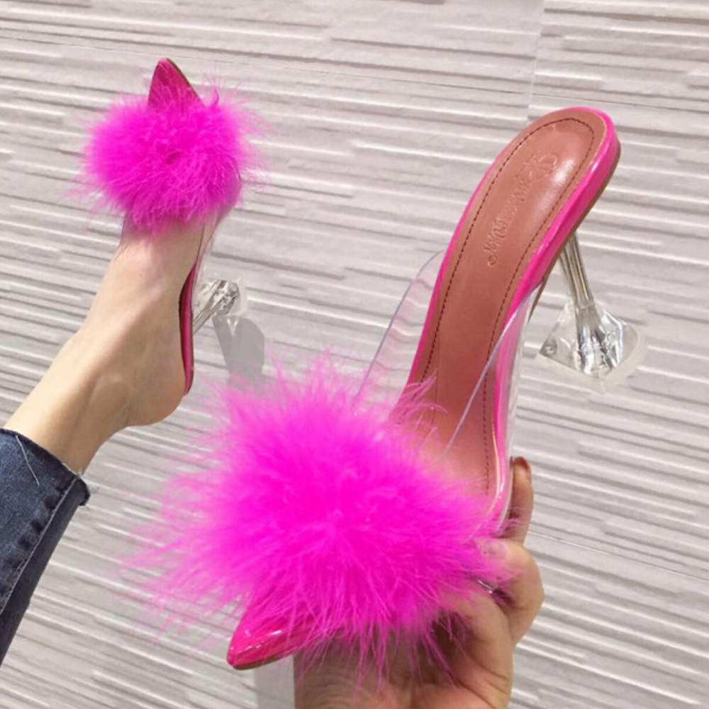 🧨💣NEW FURRY HEEL SLIDES 2020 furry cuties